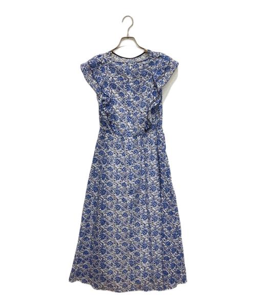 ANAYI（アナイ）ANAYI (アナイ) 花柄ノースリーブワンピース ブルー サイズ:38の古着・服飾アイテム