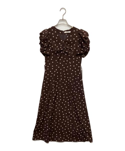 Snidel（スナイデル）Snidel (スナイデル) ハートプリントワンピース ブラウン サイズ:00の古着・服飾アイテム