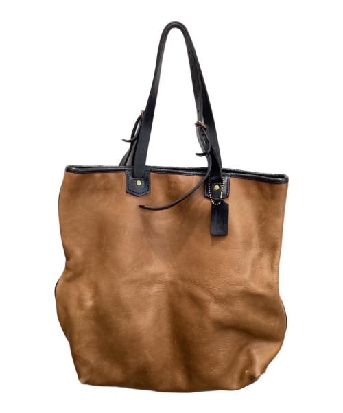 COACH（コーチ）COACH (コーチ) レザートートバッグ ブラウンの古着・服飾アイテム