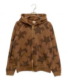 BAPE BY A BATHING APE（ベイプバイアベイシングエイプ）の古着「スターフルジップパーカー」｜ブラウン
