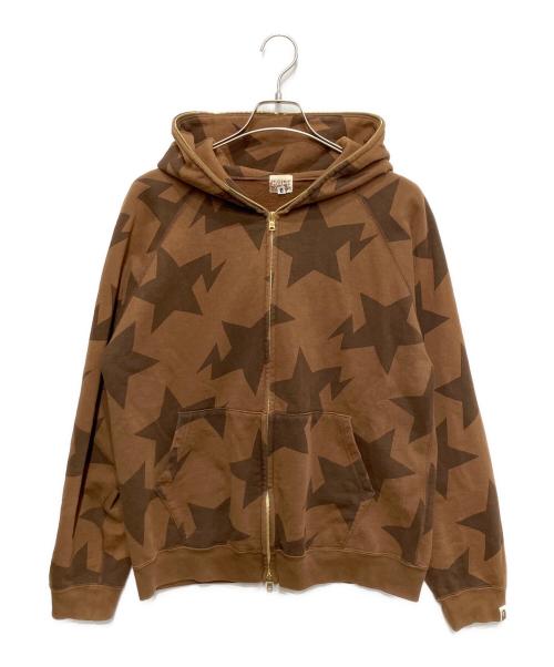 BAPE BY A BATHING APE（ベイプバイアベイシングエイプ）BAPE BY A BATHING APE (ベイプバイアベイシングエイプ) スターフルジップパーカー ブラウン サイズ:Mの古着・服飾アイテム