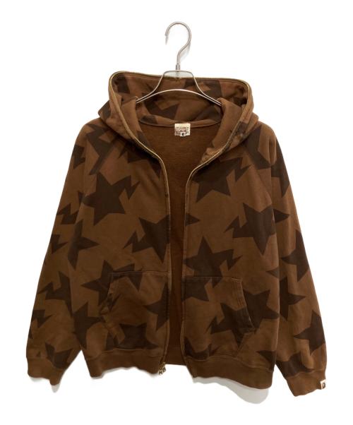 BAPE BY A BATHING APE（ベイプバイアベイシングエイプ）BAPE BY A BATHING APE (ベイプバイアベイシングエイプ) スターフルジップパーカー ブラウン サイズ:Mの古着・服飾アイテム