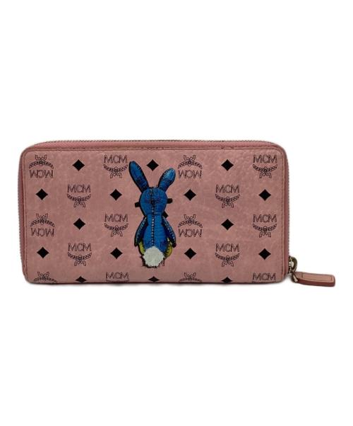 MCM（エムシーエム）MCM (エムシーエム) ラウンドファスナー長財布 ピンクの古着・服飾アイテム