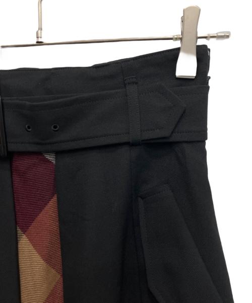 BLUE LABEL CRESTBRIDGE（ブルーレーベルクレストブリッジ）BLUE LABEL CRESTBRIDGE (ブルーレーベルクレストブリッジ) クレストブリッジチェック切替スカート ブラック サイズ:36の古着・服飾アイテム