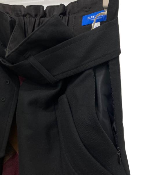 BLUE LABEL CRESTBRIDGE（ブルーレーベルクレストブリッジ）BLUE LABEL CRESTBRIDGE (ブルーレーベルクレストブリッジ) クレストブリッジチェック切替スカート ブラック サイズ:36の古着・服飾アイテム