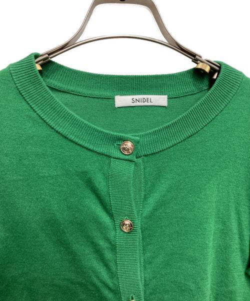 Snidel（スナイデル）Snidel (スナイデル) クロップドカーディガン グリーン 未使用品の古着・服飾アイテム