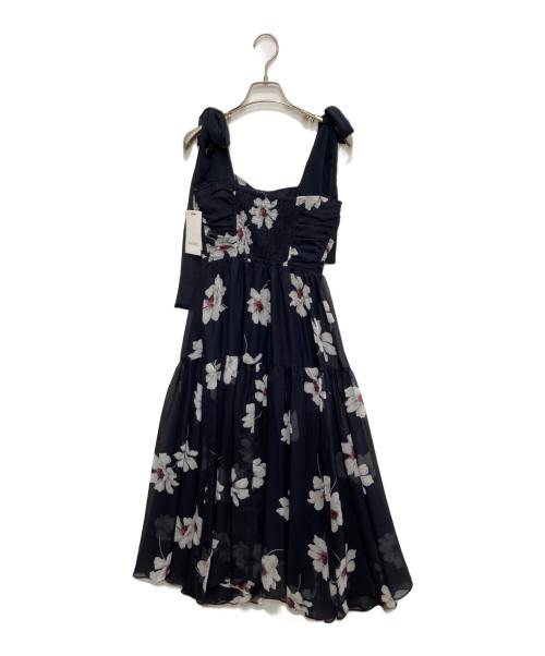 Snidel（スナイデル）Snidel (スナイデル) フラワープリントショルダーリボンワンピース ネイビー 未使用品の古着・服飾アイテム