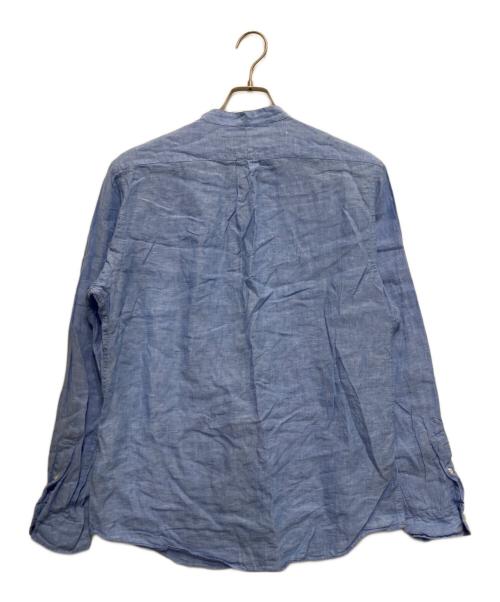 POLO RALPH LAUREN（ポロ・ラルフローレン）POLO RALPH LAUREN (ポロ・ラルフローレン) CLASSIC FITリネンバンドカラーシャツ ブルー サイズ:Mの古着・服飾アイテム