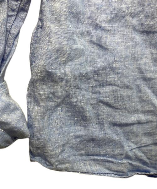 POLO RALPH LAUREN（ポロ・ラルフローレン）POLO RALPH LAUREN (ポロ・ラルフローレン) CLASSIC FITリネンバンドカラーシャツ ブルー サイズ:Mの古着・服飾アイテム