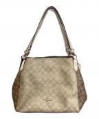 COACHコーチ）の古着「シグネチャートートバッグ」｜ブラウン×ベージュ