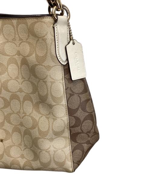 COACH（コーチ）COACH (コーチ) シグネチャートートバッグ ブラウン×ベージュの古着・服飾アイテム