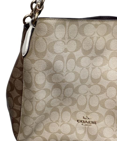 COACH（コーチ）COACH (コーチ) シグネチャートートバッグ ブラウン×ベージュの古着・服飾アイテム