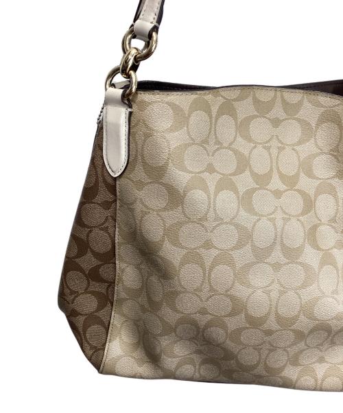 COACH（コーチ）COACH (コーチ) シグネチャートートバッグ ブラウン×ベージュの古着・服飾アイテム