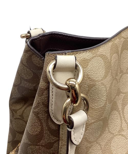 COACH（コーチ）COACH (コーチ) シグネチャートートバッグ ブラウン×ベージュの古着・服飾アイテム