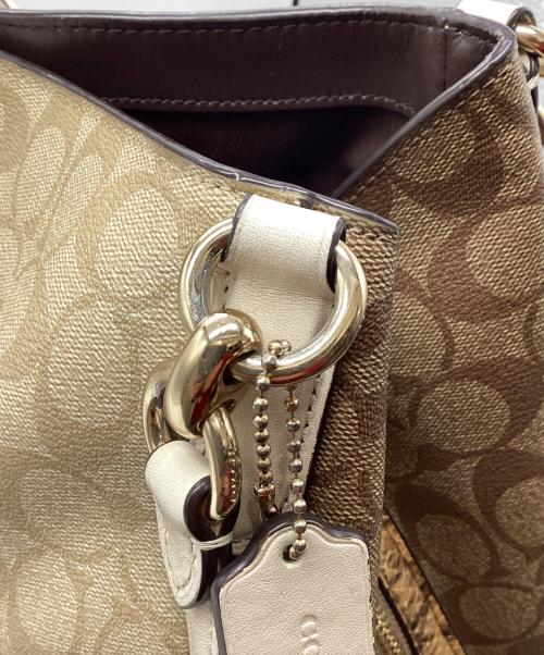 COACH（コーチ）COACH (コーチ) シグネチャートートバッグ ブラウン×ベージュの古着・服飾アイテム