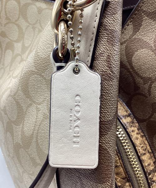 COACH（コーチ）COACH (コーチ) シグネチャートートバッグ ブラウン×ベージュの古着・服飾アイテム