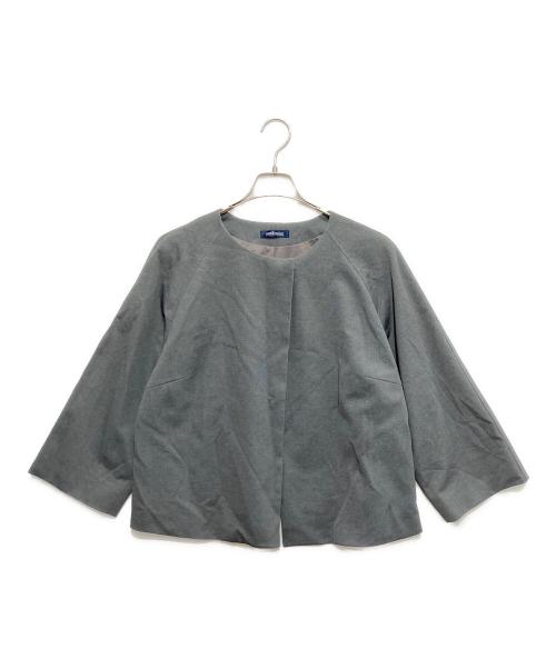NEWYORKER（ニューヨーカー）NEWYORKER (ニューヨーカー) ノーカラージャケット グレー サイズ:17の古着・服飾アイテム