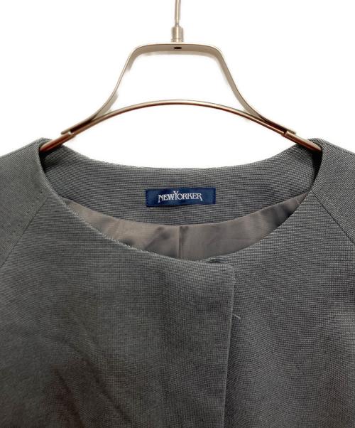 NEWYORKER（ニューヨーカー）NEWYORKER (ニューヨーカー) ノーカラージャケット グレー サイズ:17の古着・服飾アイテム