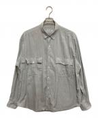 Porter Classicポータークラシック）の古着「ROLL UP STRIPE SHIRT」｜グレー
