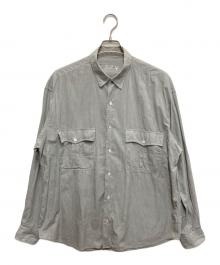 Porter Classic（ポータークラシック）の古着「ROLL UP STRIPE SHIRT」｜グレー