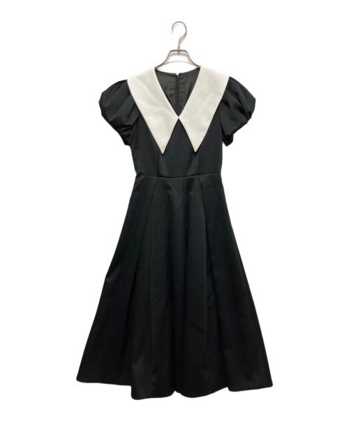Snidel（スナイデル）Snidel (スナイデル) ボリュームフレアワンピ ブラック 未使用品の古着・服飾アイテム