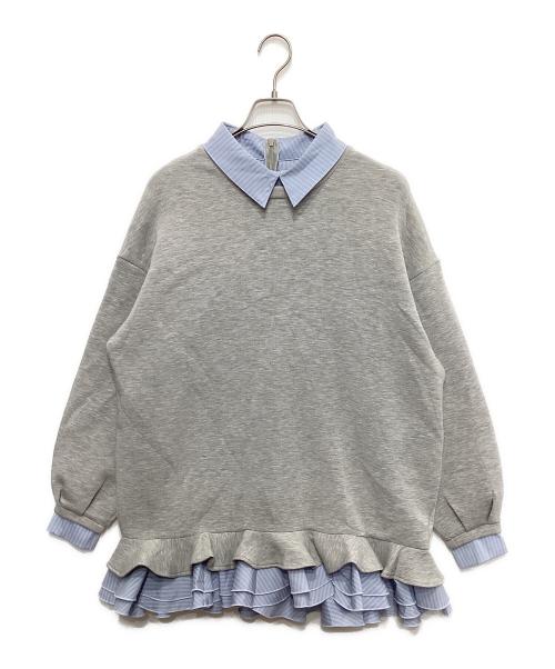 Olu.（オルドット）Olu. (オルドット) フリルレイヤードダンボールスウェット グレー サイズ:FREE 未使用品の古着・服飾アイテム