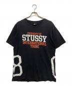 stussyステューシー）の古着「INTER NATIONAL TRIBE Tシャツ（インターナショナルトゥライブ Tシャツ）」｜ブラック