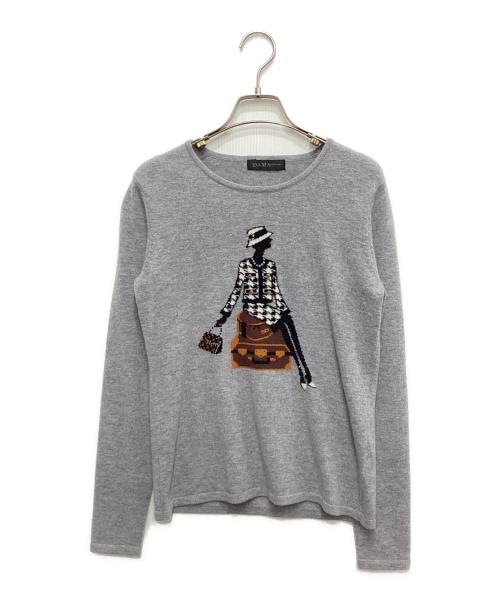 DAMA collection（ダーマコレクション）DAMA collection (ダーマコレクション) カシミヤ混ニット グレー サイズ:Sの古着・服飾アイテム