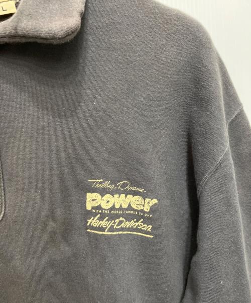 HARLEY-DAVIDSON（ハーレーダビッドソン）HARLEY-DAVIDSON (ハーレーダビッドソン) ハーフジップスウェット グレー サイズ:Lの古着・服飾アイテム