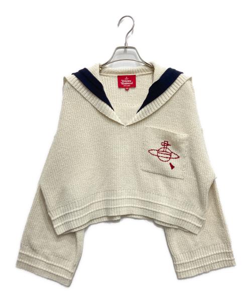 Vivienne Westwood RED LABEL（ヴィヴィアンウエストウッドレッドレーベル）Vivienne Westwood RED LABEL (ヴィヴィアンウエストウッドレッドレーベル) セーラーカラーニット アイボリー サイズ:00の古着・服飾アイテム
