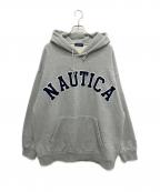 NAUTICAノーティカ）の古着「Arch Logo Sweat Hoodie」｜グレー