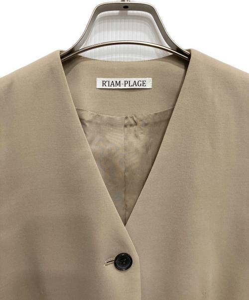 R'IAM PLAGE（リアム プラージュ）R'IAM PLAGE (リアム プラージュ) ノーカラーベスト ベージュ サイズ:freeの古着・服飾アイテム