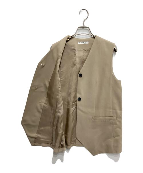 R'IAM PLAGE（リアム プラージュ）R'IAM PLAGE (リアム プラージュ) ノーカラーベスト ベージュ サイズ:freeの古着・服飾アイテム