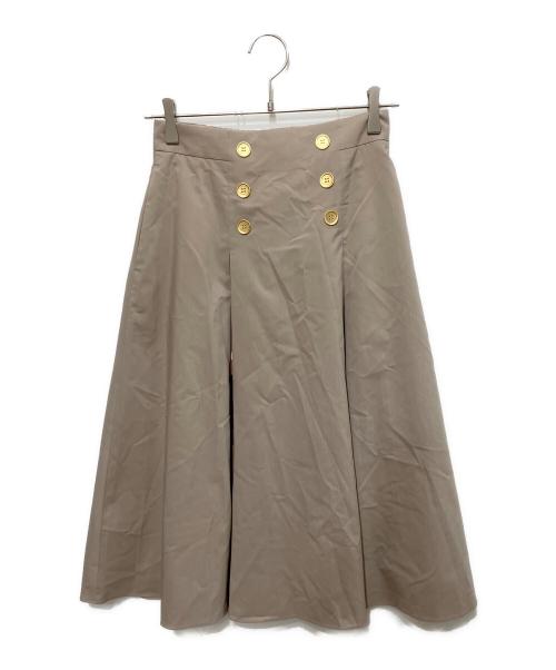 BLUE LABEL CRESTBRIDGE（ブルーレーベルクレストブリッジ）BLUE LABEL CRESTBRIDGE (ブルーレーベルクレストブリッジ) ウォッシャブルストレッチマリンスカート ベージュ サイズ:36の古着・服飾アイテム
