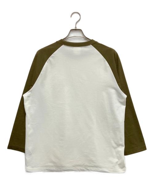 DAIWA（ダイワ）DAIWA (ダイワ) green label relaxing (グリーンレーベルリラクシング) GLR 合繊 ラグラン Tシャツ グリーン×ホワイト サイズ:Mの古着・服飾アイテム