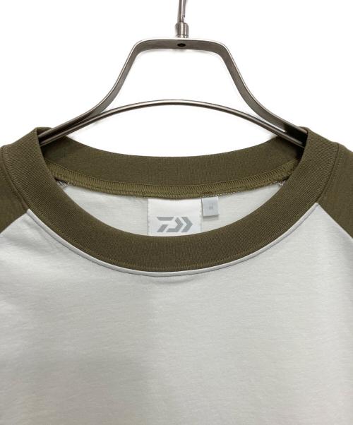 DAIWA（ダイワ）DAIWA (ダイワ) green label relaxing (グリーンレーベルリラクシング) GLR 合繊 ラグラン Tシャツ グリーン×ホワイト サイズ:Mの古着・服飾アイテム