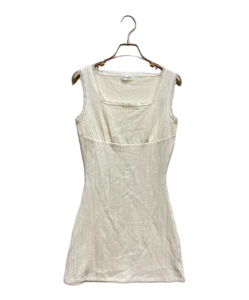 darich（ダーリッチ）darich (ダーリッチ) ケーブルニットソーセットミニワンピース ピンク×ホワイト サイズ:freeの古着・服飾アイテム