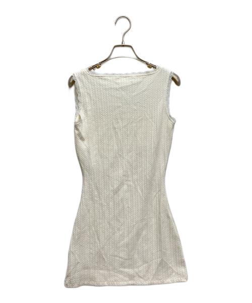 darich（ダーリッチ）darich (ダーリッチ) ケーブルニットソーセットミニワンピース ピンク×ホワイト サイズ:freeの古着・服飾アイテム