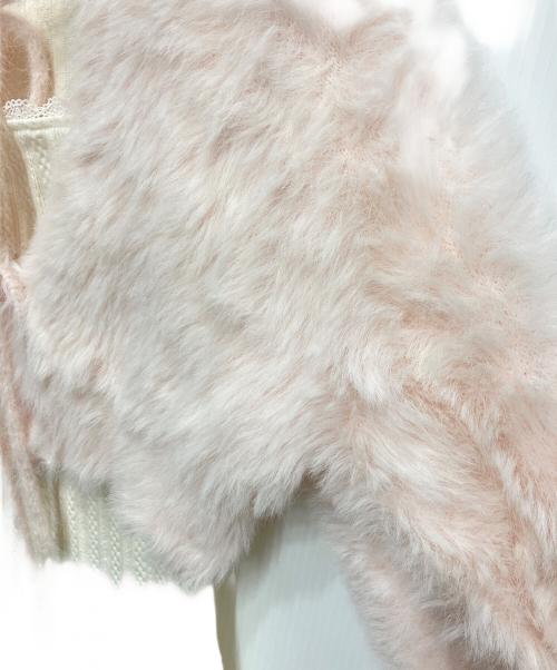 darich（ダーリッチ）darich (ダーリッチ) ケーブルニットソーセットミニワンピース ピンク×ホワイト サイズ:freeの古着・服飾アイテム