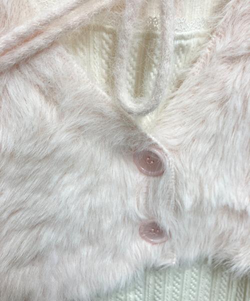darich（ダーリッチ）darich (ダーリッチ) ケーブルニットソーセットミニワンピース ピンク×ホワイト サイズ:freeの古着・服飾アイテム