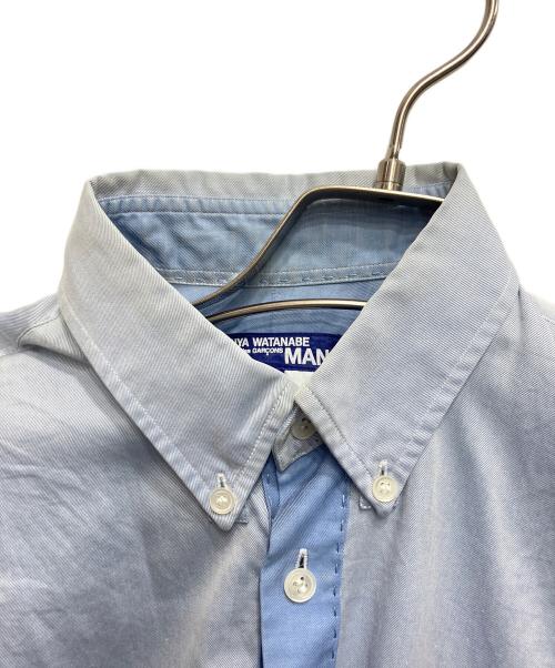 COMME des GARCONS JUNYA WATANABE MAN（コムデギャルソンジュンヤワタナベマン）COMME des GARCONS JUNYA WATANABE MAN (コム デ ギャルソン ジュンヤ ワタナベ マン) ステッチワークボタンダウンシャツ ブルー サイズ:XSの古着・服飾アイテム