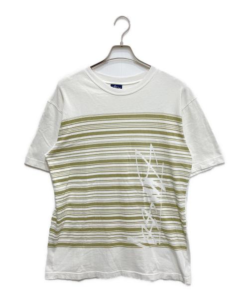 stussy（ステューシー）stussy (ステューシー) ボーダーTシャツ ホワイト サイズ:Lの古着・服飾アイテム