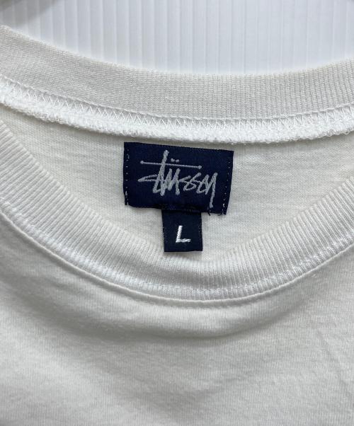 stussy（ステューシー）stussy (ステューシー) ボーダーTシャツ ホワイト サイズ:Lの古着・服飾アイテム