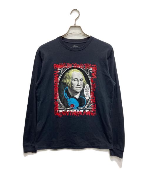stussy（ステューシー）stussy (ステューシー) ジョージワシントン プリントカットソー ネイビー サイズ:Lの古着・服飾アイテム