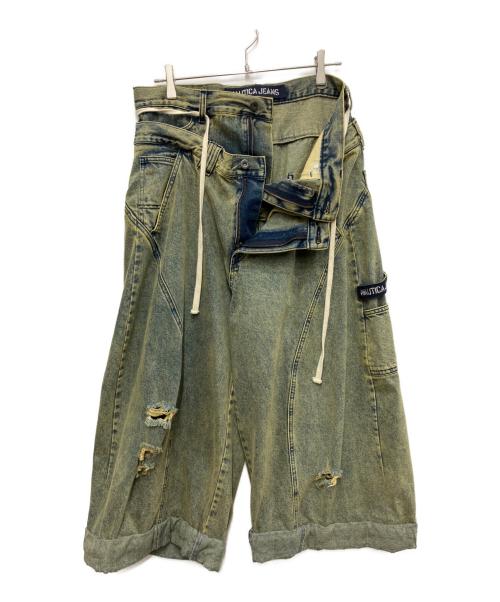 NAUTICA（ノーティカ）NAUTICA (ノーティカ) Double Waist Distressed Baggy インディゴ サイズ:Mの古着・服飾アイテム