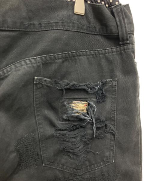 DOLCE & GABBANA（ドルチェ＆ガッバーナ）DOLCE & GABBANA (ドルチェ＆ガッバーナ) ドットレイヤードクラッシュ加工パンツ ブラック サイズ:52の古着・服飾アイテム