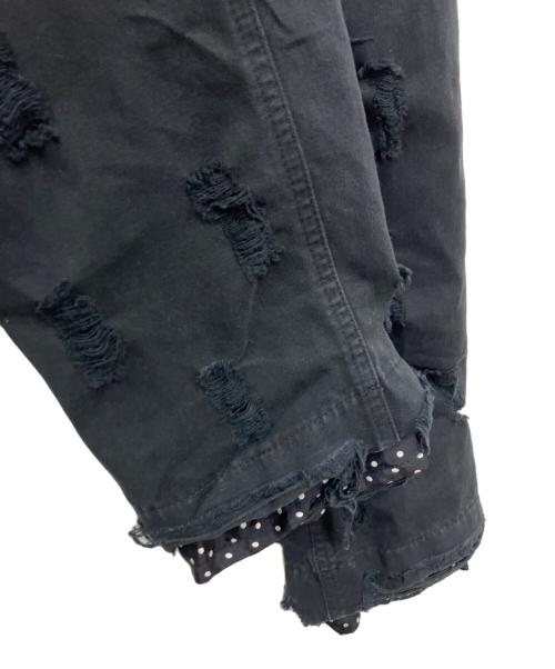 DOLCE & GABBANA（ドルチェ＆ガッバーナ）DOLCE & GABBANA (ドルチェ＆ガッバーナ) ドットレイヤードクラッシュ加工パンツ ブラック サイズ:52の古着・服飾アイテム