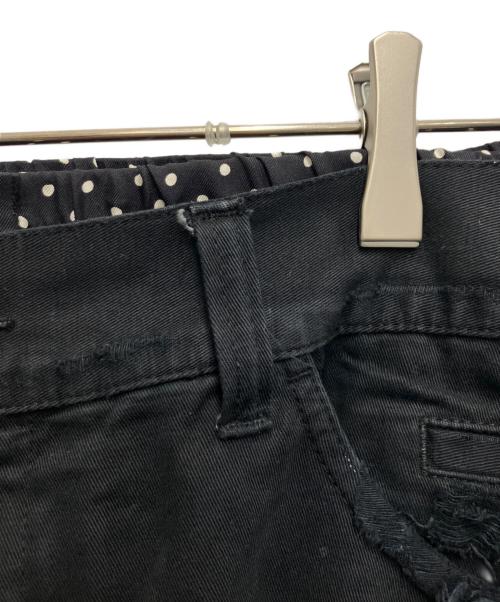 DOLCE & GABBANA（ドルチェ＆ガッバーナ）DOLCE & GABBANA (ドルチェ＆ガッバーナ) ドットレイヤードクラッシュ加工パンツ ブラック サイズ:52の古着・服飾アイテム