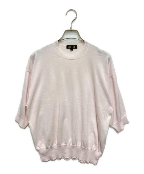 DRAWER（ドゥロワー）DRAWER (ドゥロワー) ハーフスリーブニット ピンク サイズ:1の古着・服飾アイテム