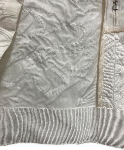DRAWER（ドゥロワー）DRAWER (ドゥロワー) バックジップ マトラッセショートスリーブ ブラウス ホワイト サイズ:36の古着・服飾アイテム